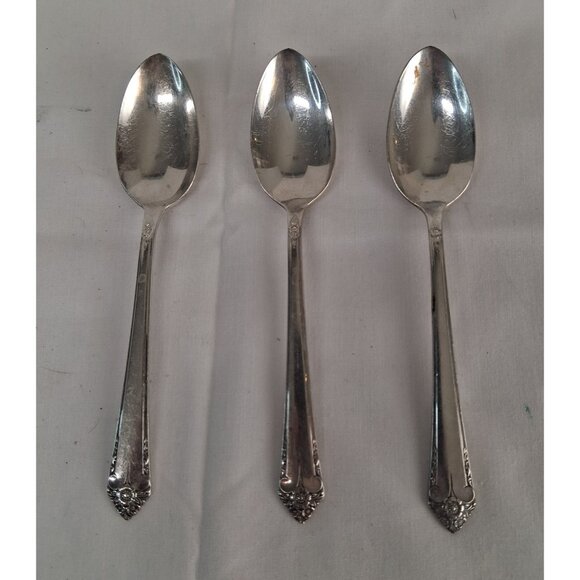 Rogers & Bro Reinforced Silverplate IS 3 Teaspoons 6" Starlight Pattern VTG 1950 - Picture 1 of 6